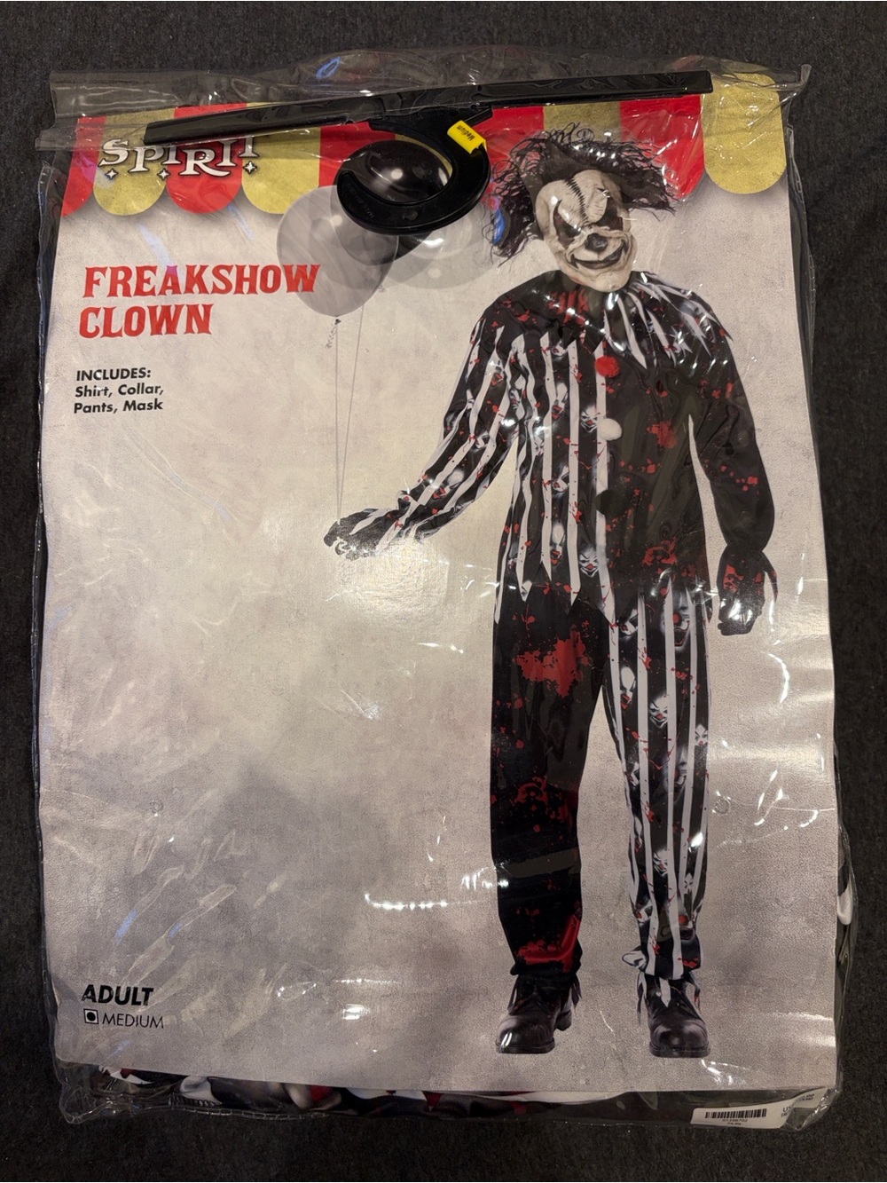 Spirit Freakshow Clown Costume - Black, White & Red